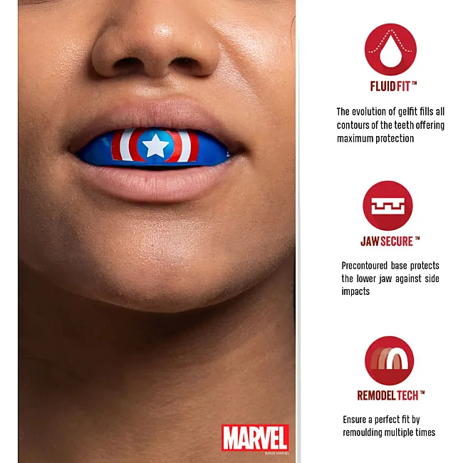 Капа для бокса SafeJawz Marvel tain America Youth