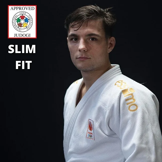 Кимоно для дзюдо ESSIMO Gold Slim Fit (белый) с лицензией IJF