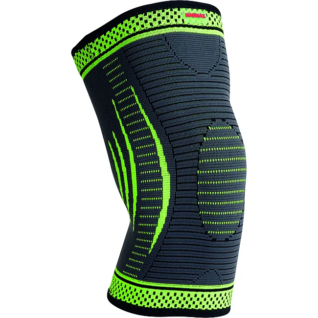 Компрессионный наколенник MADMAX MFA-284 3D Dark grey/Neon green (1шт)