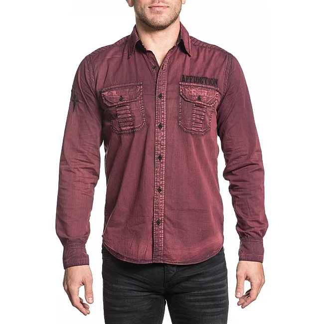 Мужская рубашка Affliction Black Premium Darken Soul