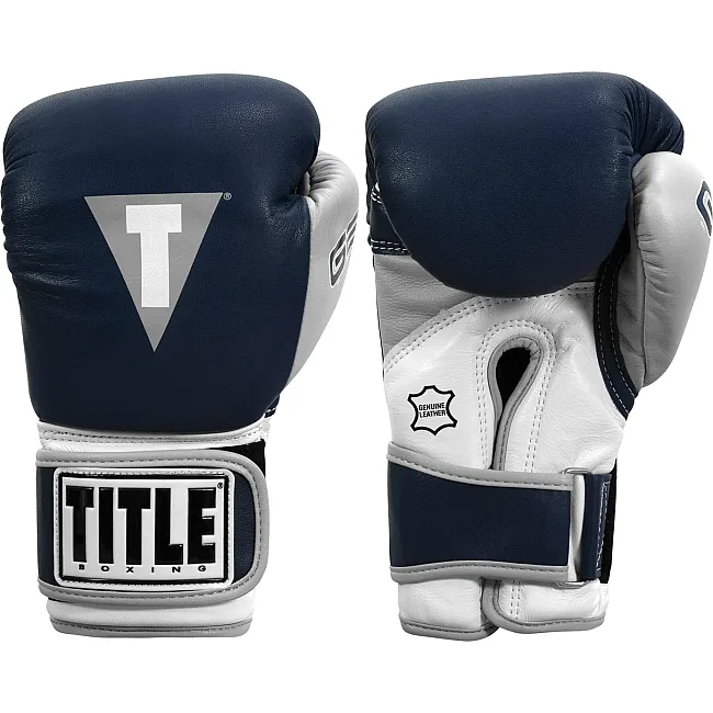 Перчатки снарядные TITLE Boxing Gel World V2T Navy Grey White