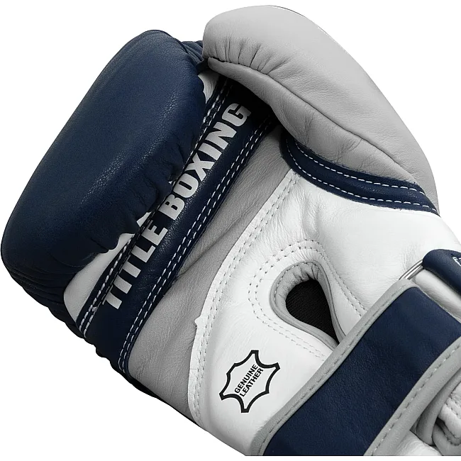 Перчатки снарядные TITLE Boxing Gel World V2T Navy Grey White