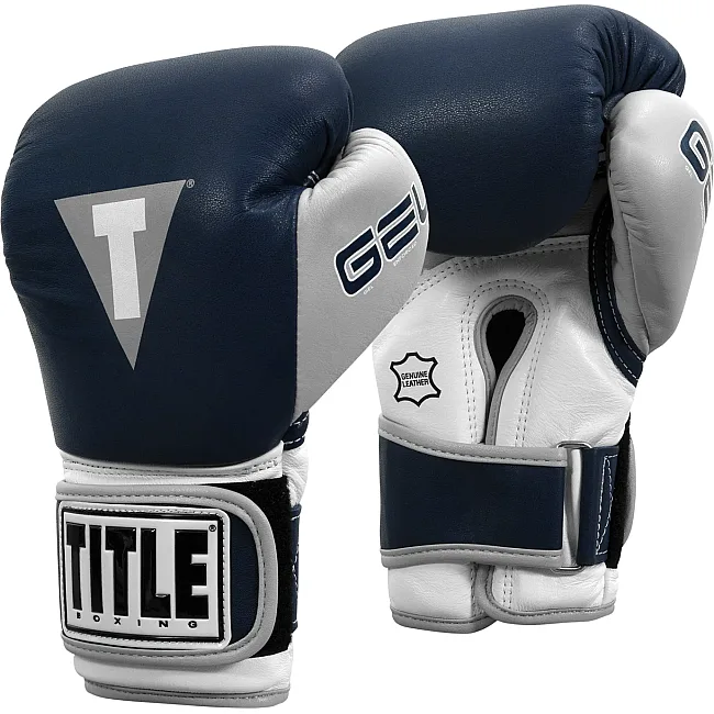 Перчатки снарядные TITLE Boxing Gel World V2T Navy Grey White