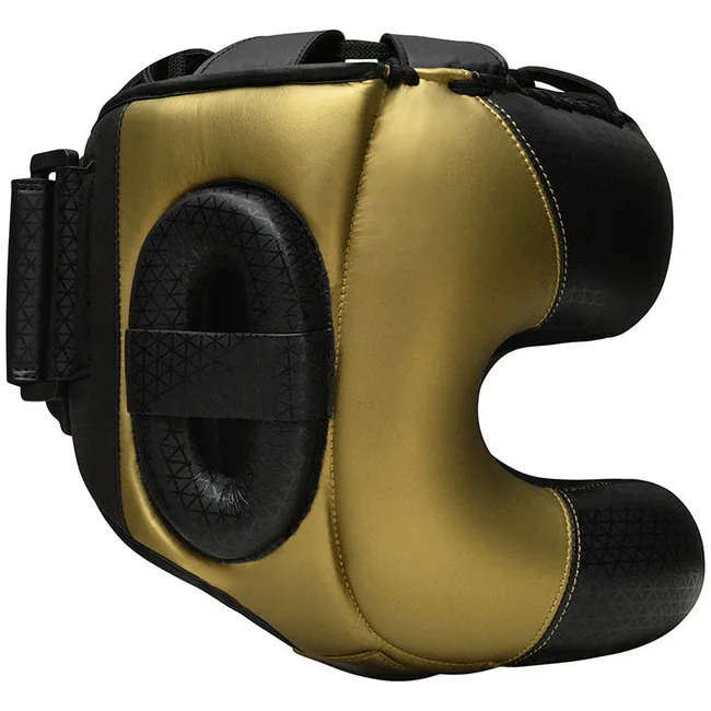 Шлем для бокса RDX L2 Mark Pro Head Guard with Nose Protection Bar Golden