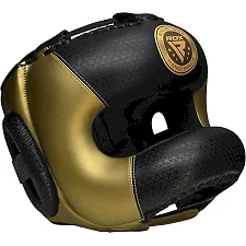Шолом для боксу RDX L2 Mark Pro Head Guard with Nose Protection Bar Golden