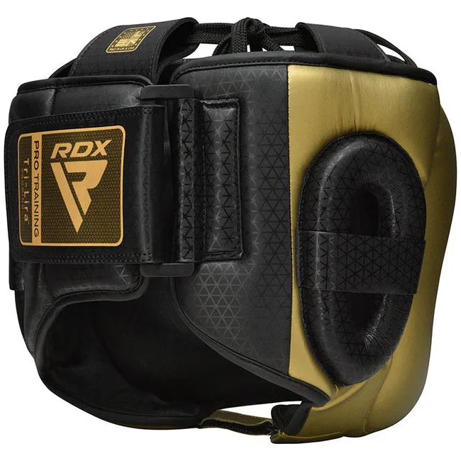 Шлем для бокса RDX L2 Mark Pro Head Guard with Nose Protection Bar Golden