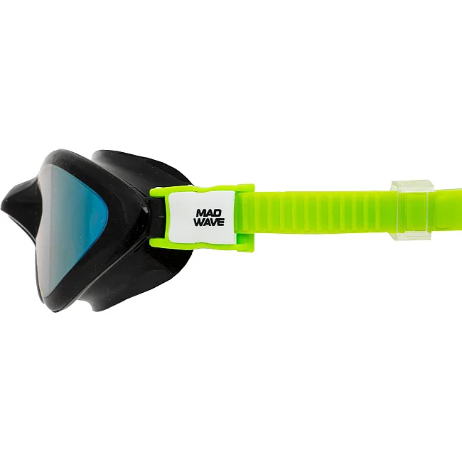 Очки для плавания взрослые радужные линзы MADWAVE
 RAPID TECH L Rainbow M048104 (Черный-зеленый)