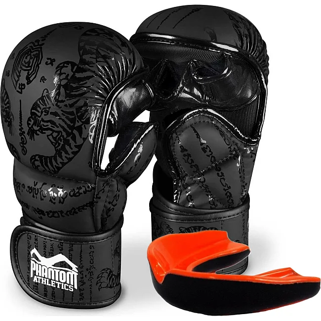 Перчатки для ММА Phantom Muay Thai Black (капа в подарок)