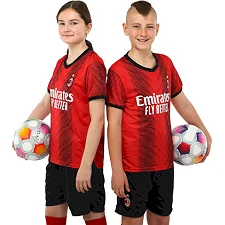 Футбольна форма дитяча із символікою клубу AC MILAN домашня 2024 SP-PLANETA CO-6263 6-14 років