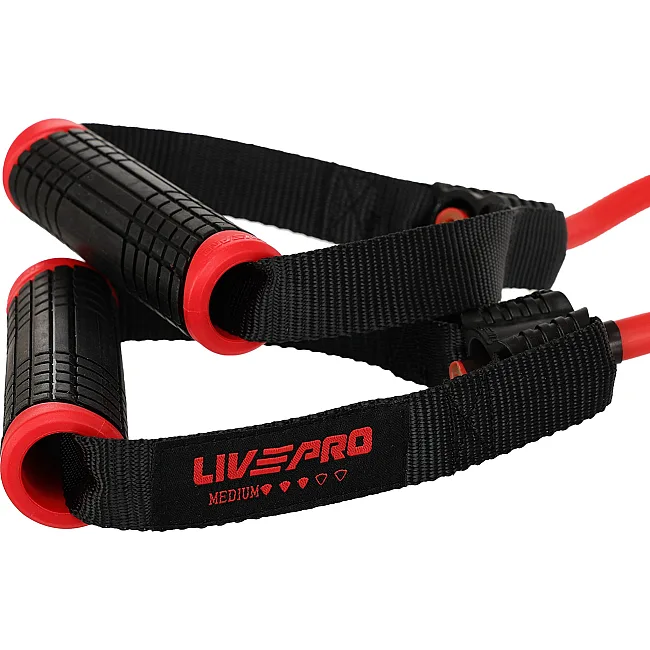 Трубчатый эспандер
 с ручками 30LB LiveUp LP8405-H 120см нагрузка 13,6кг (Красный)
