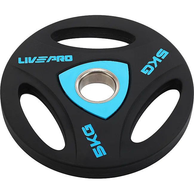Блин для штанги полиуретановый
 LiveUp LP8020-5 ø51мм 5кг