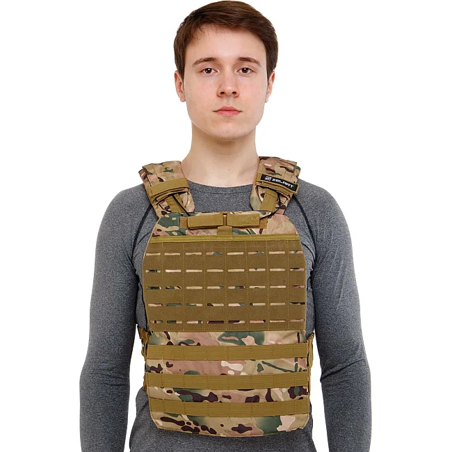 Плитоноска жилет тактический с системой быстрого сброса TACTICAL VEST ZELART
 TA-0900 10кг (Камуфляж Multicam)