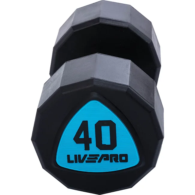 Гантелі професійні
 з поліуретановим покриттям LiveUp LP8003-40 2шт по 40кг