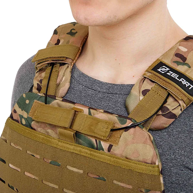 Плитоноска жилет тактический с системой быстрого сброса TACTICAL VEST ZELART
 TA-0900 10кг (Камуфляж Multicam)