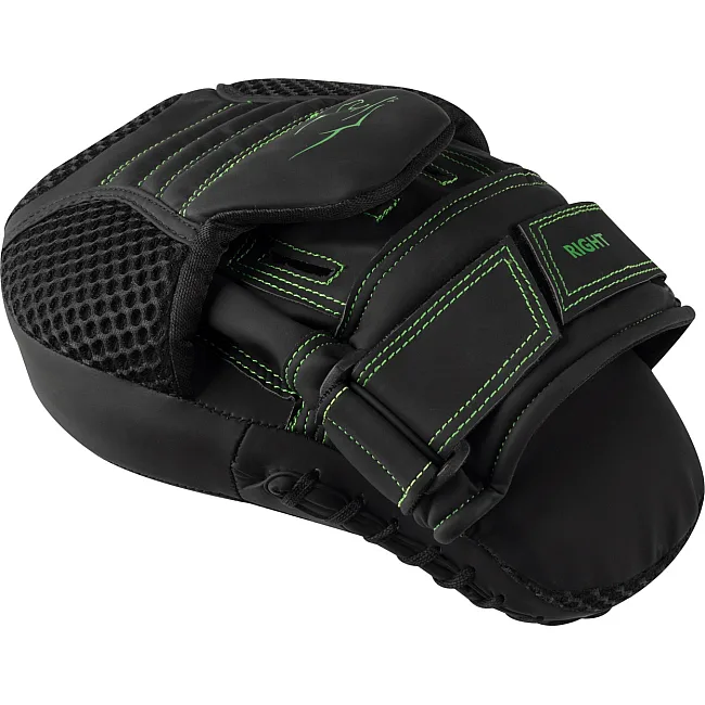 Лапи боксерські PowerPlay 3044 Pro Carbon Ultra Series Чорно-Зеленіі PU 