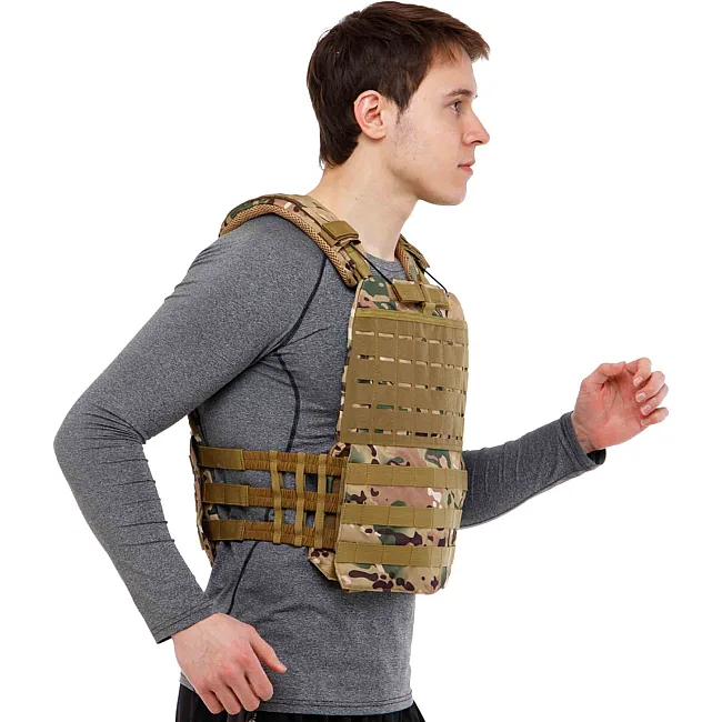 Плитоноска жилет тактический с системой быстрого сброса TACTICAL VEST ZELART
 TA-0900 10кг (Камуфляж Multicam)