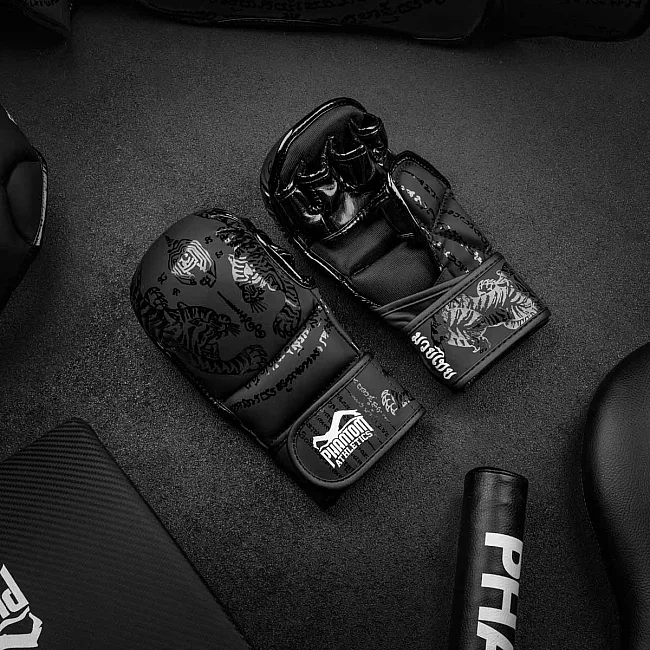 Перчатки для ММА Phantom Muay Thai Black (капа в подарок)