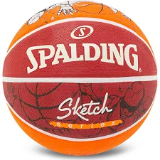 Баскетбольный мяч резиновый SPALDING SKETCH CRACK 84451Y 7 (Красный)