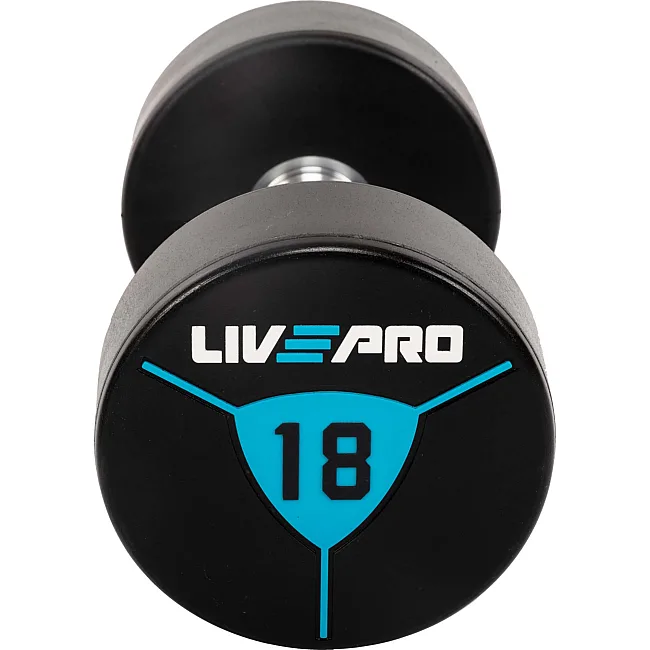Гантели профессиональные
 с полиуретановым покрытием LiveUp LP8000-18 2шт по 18кг