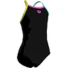 Купальник для девочек Arena SWIMSUIT LIGHT DROP SOLID черный, бирюзовый, желтый, фуксия