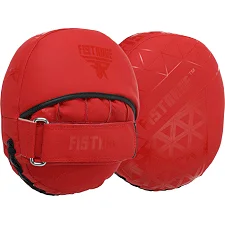 Лапа боксерская изогнутая тренировочная кожа FISTRAGE VL-4151 23х19х9см 2штуки (Красный)