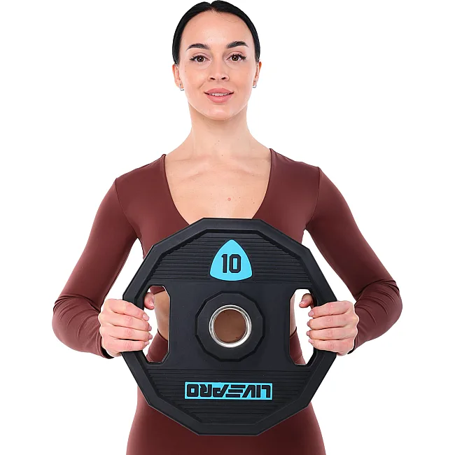 Блины диски полиуретановые 2 Handle металлическая втулка LiveUp LP8023-10 ø51мм 10кг