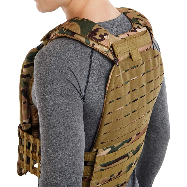 Плитоноска жилет тактический с системой быстрого сброса TACTICAL VEST ZELART
 TA-0900 10кг (Камуфляж Multicam)