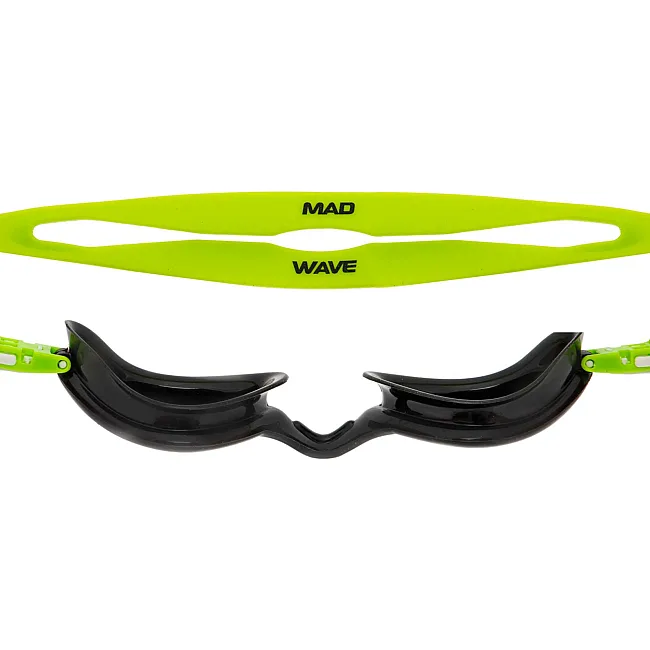Очки для плавания взрослые радужные линзы MADWAVE
 RAPID TECH L Rainbow M048104 (Черный-зеленый)