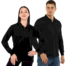 Футболка поло с длинным рукавом LIDONG LD-501 (Черный)