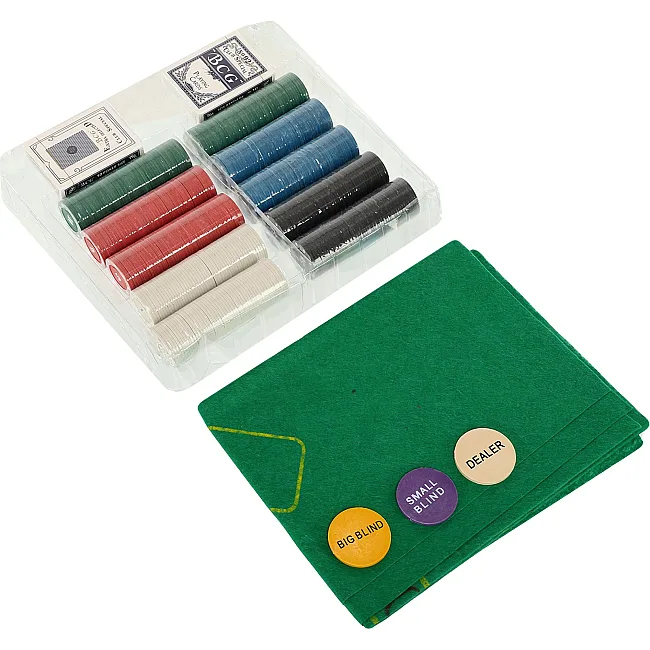 Набор для покера в металлической коробке Poker game set SP-SPORT
 6615K 500 фишек