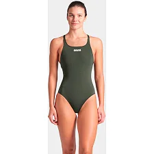 Купальник закрытый для женщин Arena TEAM SWIMSUIT SWIM PRO SOLID темно-зеленый