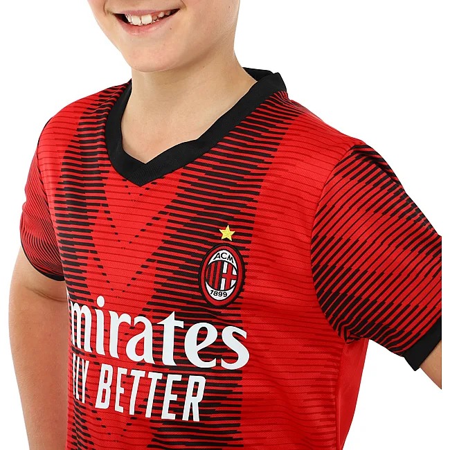 Футбольна форма дитяча із символікою клубу AC MILAN домашня 2024 SP-PLANETA CO-6263 6-14 років