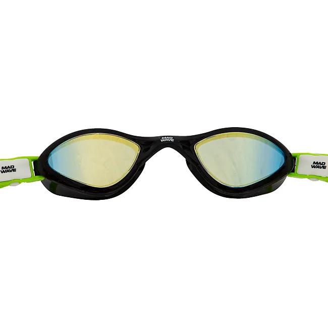 Очки для плавания взрослые радужные линзы MADWAVE
 RAPID TECH L Rainbow M048104 (Черный-зеленый)