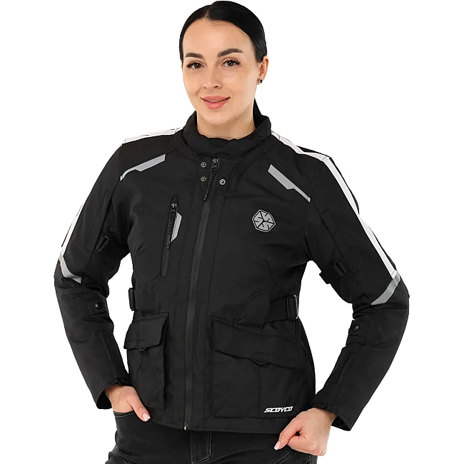 Мотокуртка женская SCOYCO JK190W (Черный)