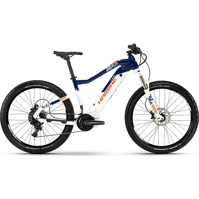 Электровелосипед HAIBIKE SDURO HardSeven 5.0 i500Wh 27,5", рама M, бело-сине-оранжевый, 2019