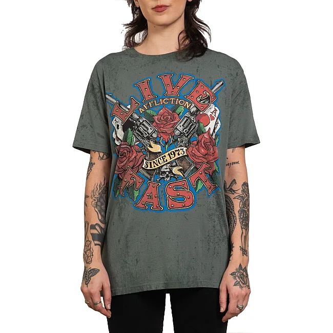 Футболка женская AFFLICTION Love Gun Sage Leaf