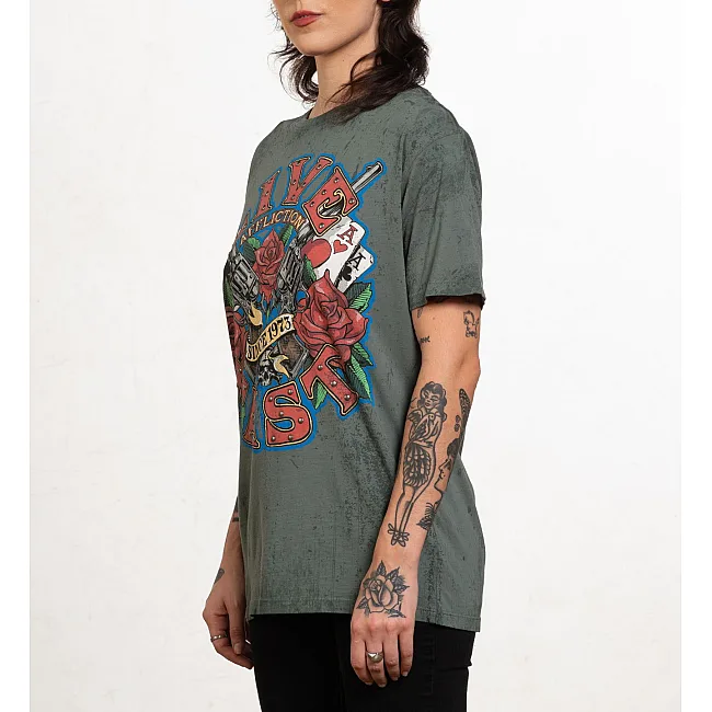Футболка женская AFFLICTION Love Gun Sage Leaf