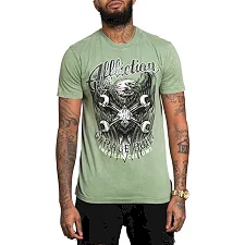 Футболка мужская AFFLICTION AC Born Free Oil Green Lava Wash