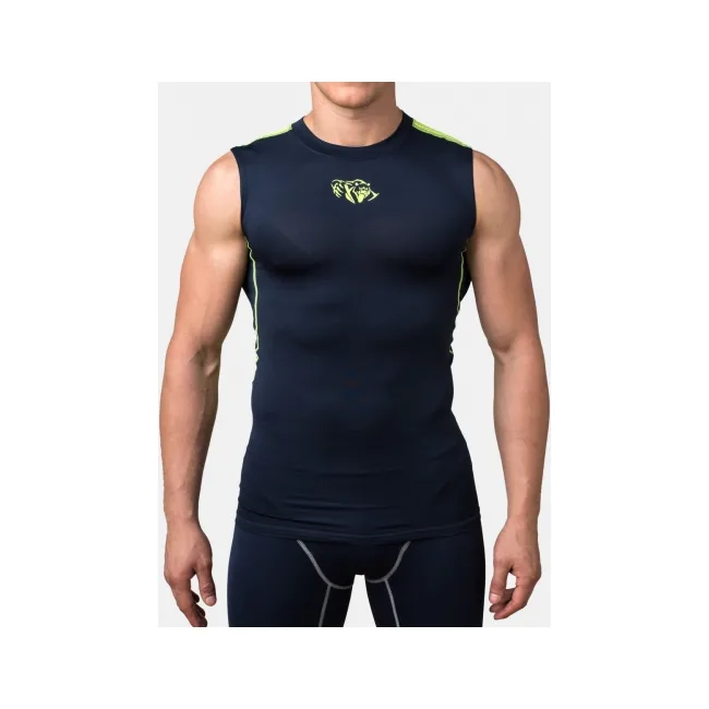 Компрессионная футболка без рукавов Peresvit Air Motion Navy Flu Yellow Tank