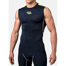 Компресійна футболка з рукавом Peresvit Air Motion Navy Flu Yellow Tank