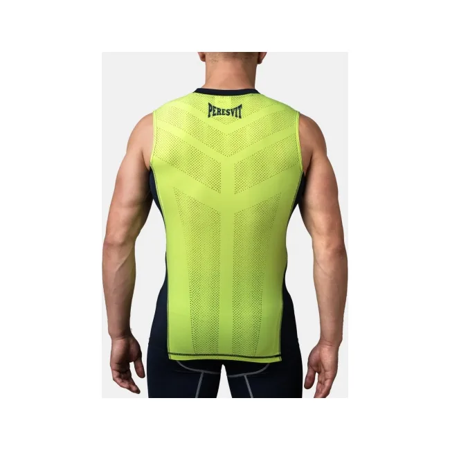 Компрессионная футболка без рукавов Peresvit Air Motion Navy Flu Yellow Tank
