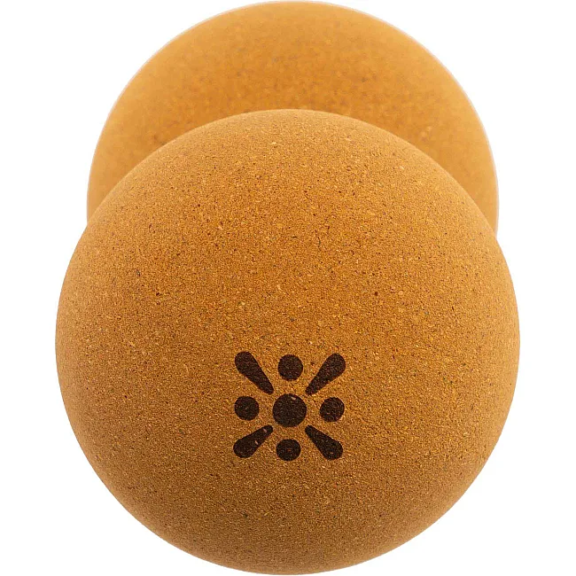 Мяч массажный пробковый двойной для МФР и самомассажа Duoball BLOOM LB7128 ø7,7см cветло-коричневый (Светло-коричневый)