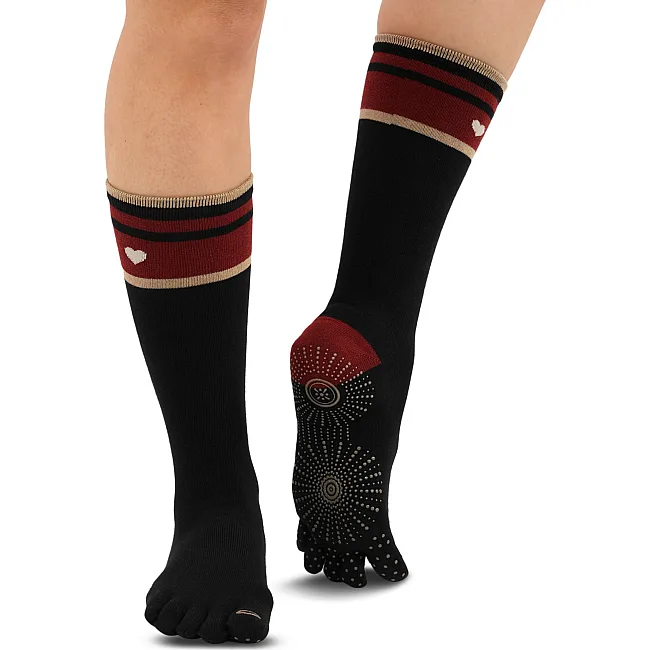 Гольфи для йоги та пілатесу із закритими пальцями нековзні BLOOM YOGA SOCKS LB7150 (Чорний)