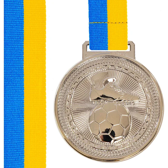 Медаль спортивна зі стрічкою тематична SP-SPORT Футбол C-6842 ø6,5см (Золотий)
