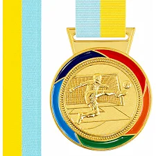 Медаль спортивная с лентой цветная тематическая SP-SPORT Футбол C-6857 (Золотой)
