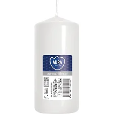 Свеча столовая цилиндр Bispol AURA Candles sw50_100_090 Белый