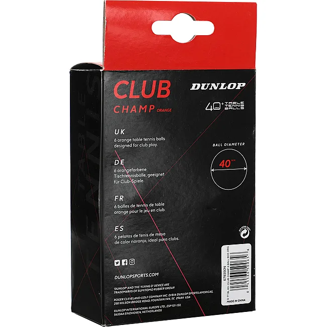 Мячи для настольного тенниса DUNLOP CLUB CHAMP 40 DL679345N 6шт