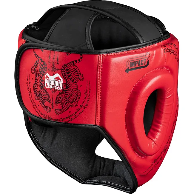 Боксерский шлем Phantom Muay Thai Full Face Red (капа в комплекте)