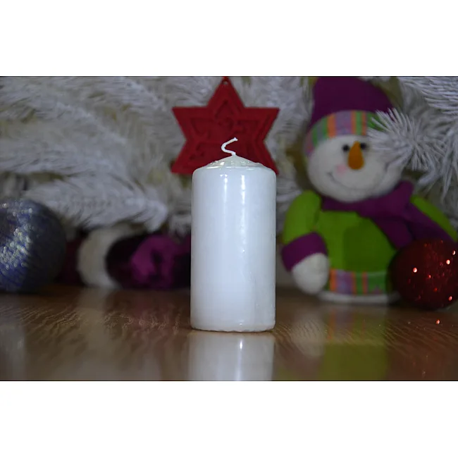 Свеча столовая цилиндр Bispol AURA Candles sw50_100_090 Белый