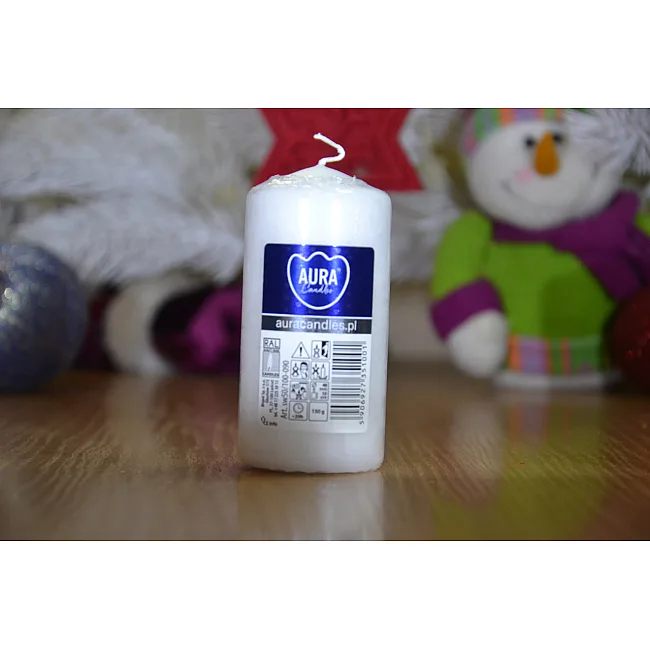 Свеча столовая цилиндр Bispol AURA Candles sw50_100_090 Белый